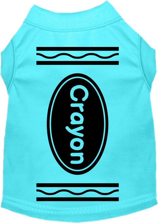 Crayon Costume Screen Print Dog Shirt Aqua Size XS